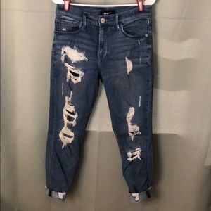 Ankle legging ripped jeans